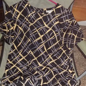 Pretty black, gold and gray striped shirt